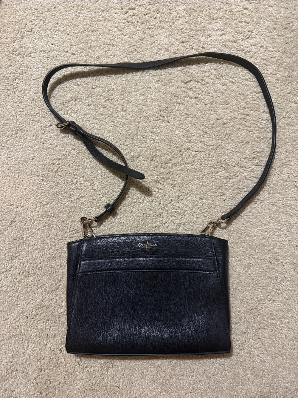 Cole Haan Black Pebbled Leather Crossbody Bag